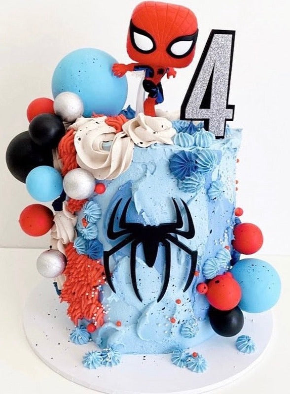 Spider Man Inspired Number Cake Topper & Spider Set – XOXO Design
