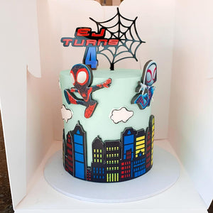 Spider-Man Inspired Name and Number Spiderweb Cake Topper